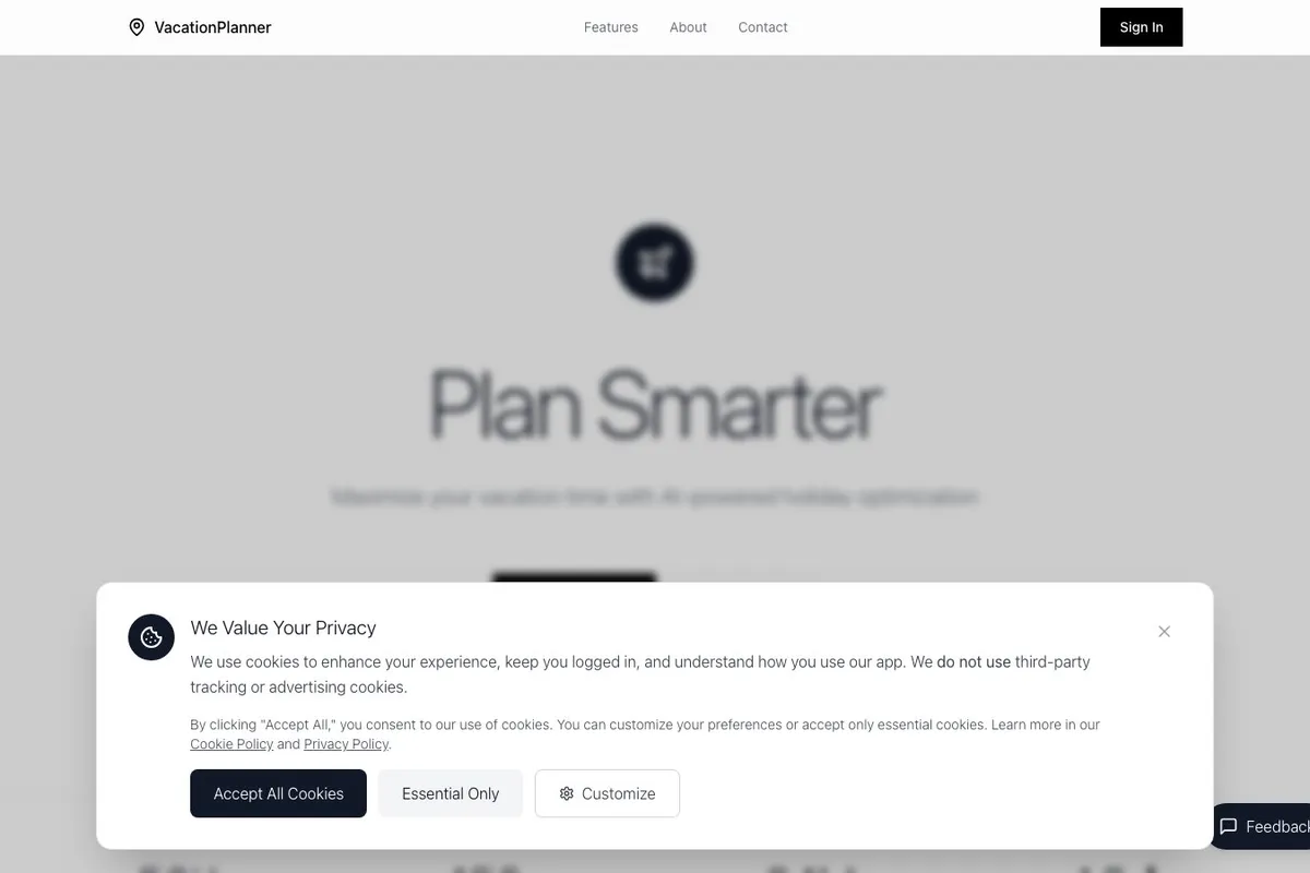 BridgeDays planner interface