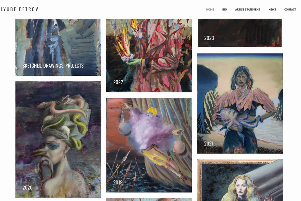 Gallery year view with painting previews