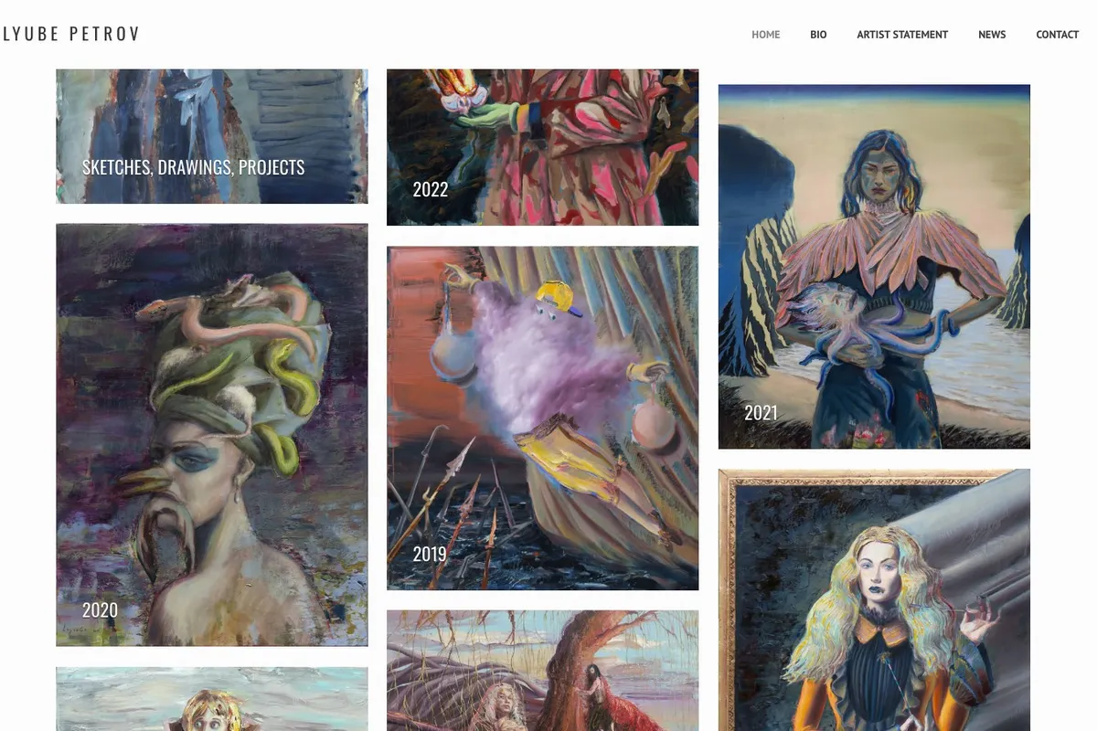 Gallery year view with painting previews