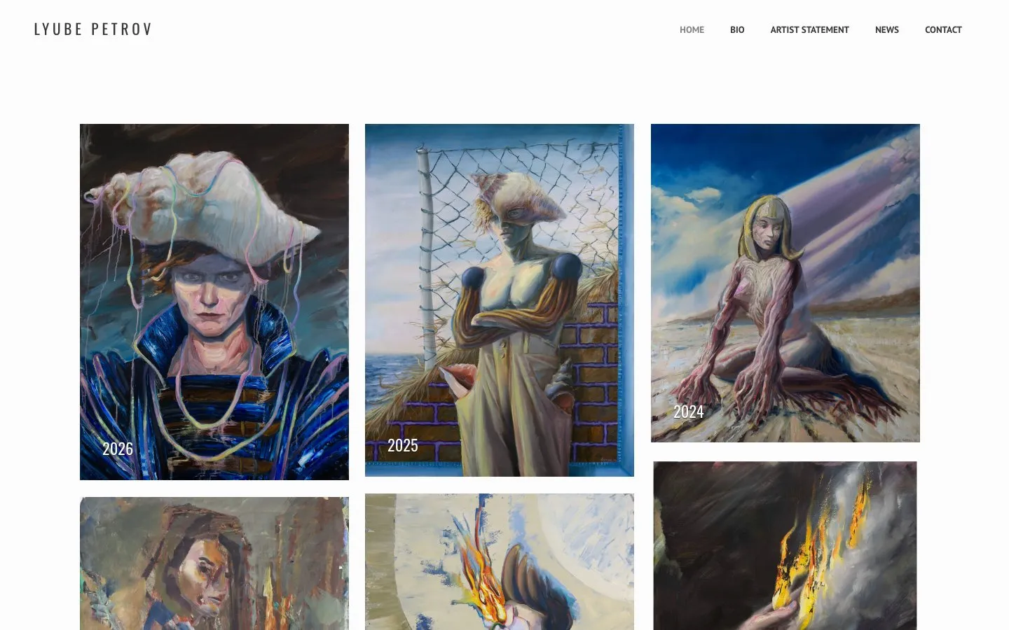 Lyube Petrov artist portfolio website