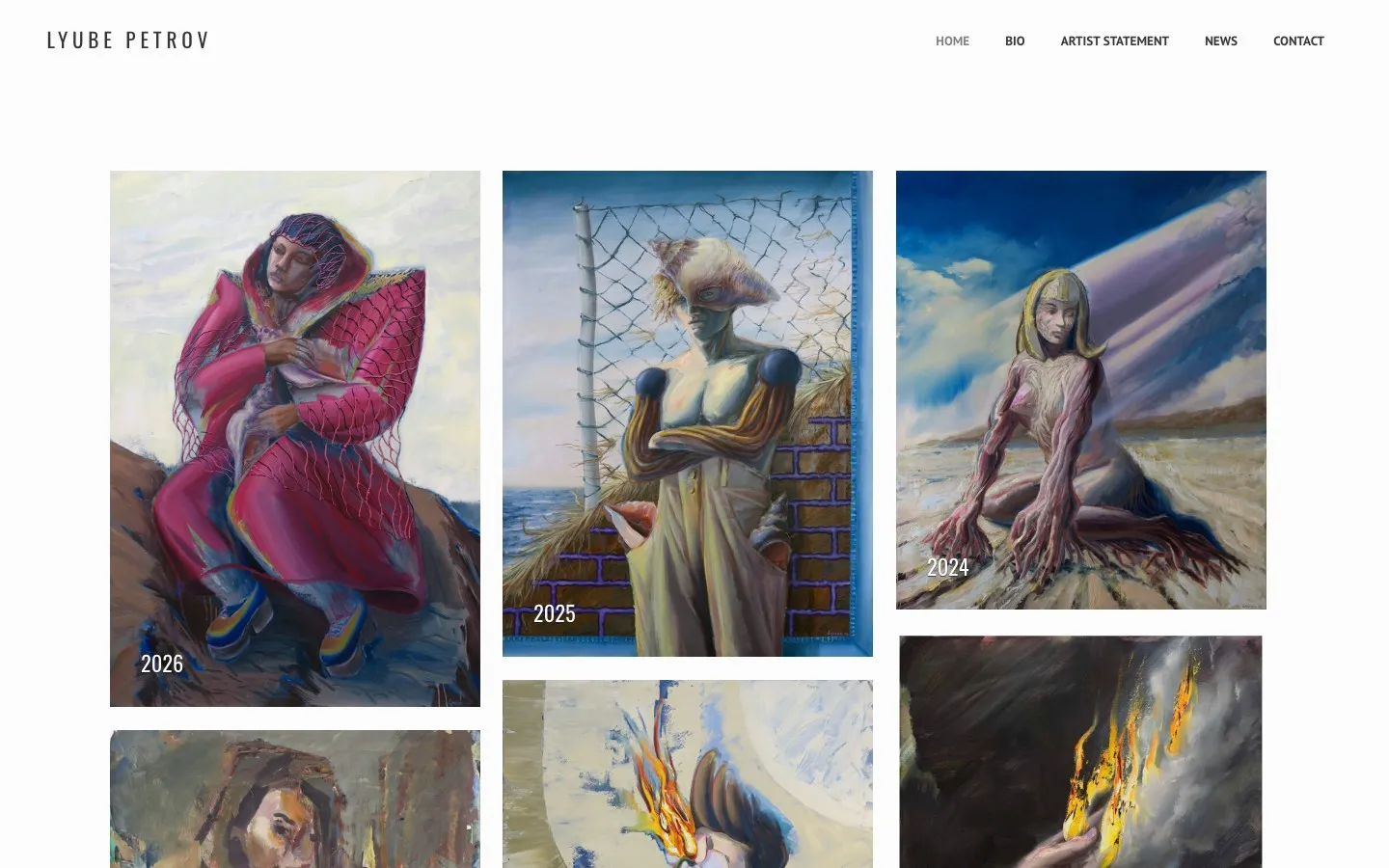 Lyube Petrov artist portfolio website